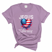 Load image into Gallery viewer, Jesus Loves America Too Patriotic Shirt - Comfort Colors Tee
