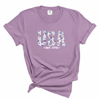 Load image into Gallery viewer, USA Est 1766 Floral Shirt - Comfort Colors Women's Tee