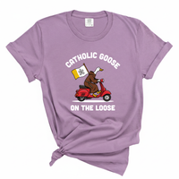 Load image into Gallery viewer, Catholic Goose On The Loose - Comfort Colors Tee