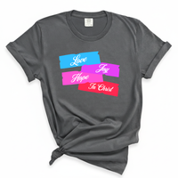 Load image into Gallery viewer, Love Joy Hope In Christ Shirt - Comfort Colors Tee