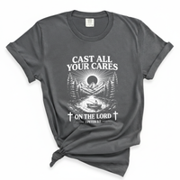 Load image into Gallery viewer, Cast All Your Cares on the Lord - Christian Comfort Colors Tee