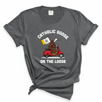 Load image into Gallery viewer, Catholic Goose On The Loose - Comfort Colors Tee
