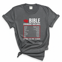 Load image into Gallery viewer, Bible Emergency Hotlines - Comfort Colors Tee