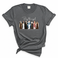 Load image into Gallery viewer, Pray Like a Girl Christian Catholic Saints Comfort Colors Tee