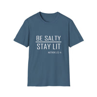 Load image into Gallery viewer, Be Salty - Stay Lit - Matthew 5:13-15 Christian 100% Cotton Tee - Unisex
