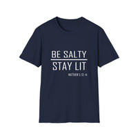 Load image into Gallery viewer, Be Salty - Stay Lit - Matthew 5:13-15 Christian 100% Cotton Tee - Unisex
