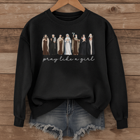 Load image into Gallery viewer, Pray Like a Girl - Catholic Women of Faith Sweatshirt
