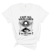 Load image into Gallery viewer, Cast All Your Cares on the Lord - Christian Comfort Colors Tee