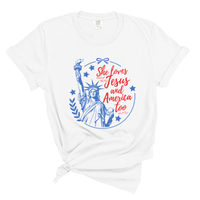 Load image into Gallery viewer, She Loves Jesus And America Too - Comfort Colors Women's Tee