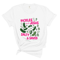 Load image into Gallery viewer, Pickles and Jesus Salty and Saved Shirt - Comfort Colors Tee
