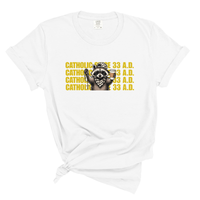 Load image into Gallery viewer, Catholic Since 33 AD Shirt - Raccoon Christian Coffee Lover Tee