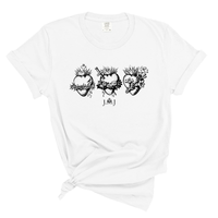 Load image into Gallery viewer, Jesus Mary Joseph Three Hearts - Catholic Comfort Colors Tee