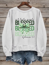 Load image into Gallery viewer, Not Lucky, Simply Blessed - Christian Sweatshirt
