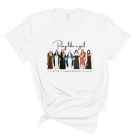 Load image into Gallery viewer, Pray Like a Girl Christian Catholic Saints Comfort Colors Tee