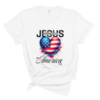 Load image into Gallery viewer, Jesus Loves America Too Patriotic Shirt - Comfort Colors Tee
