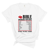 Load image into Gallery viewer, Bible Emergency Hotlines - Comfort Colors Tee