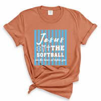 Load image into Gallery viewer, Jesus Softball Shirt - Comfort Colors Tee