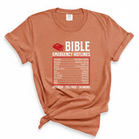 Load image into Gallery viewer, Bible Emergency Hotlines - Comfort Colors Tee