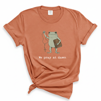 Load image into Gallery viewer, We Pray At Dawn - Funny Prayer Warrior Toad Comfort Colors Tee