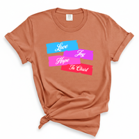 Load image into Gallery viewer, Love Joy Hope In Christ Shirt - Comfort Colors Tee