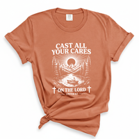 Load image into Gallery viewer, Cast All Your Cares on the Lord - Christian Comfort Colors Tee