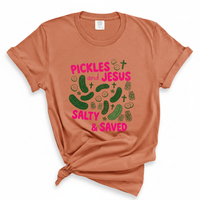 Load image into Gallery viewer, Pickles and Jesus Salty and Saved Shirt - Comfort Colors Tee