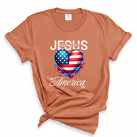 Load image into Gallery viewer, Jesus Loves America Too Patriotic Shirt - Comfort Colors Tee