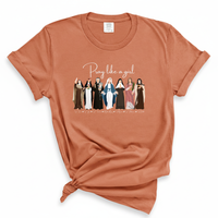 Load image into Gallery viewer, Pray Like a Girl Christian Catholic Saints Comfort Colors Tee