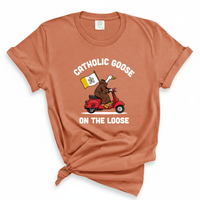 Load image into Gallery viewer, Catholic Goose On The Loose - Comfort Colors Tee