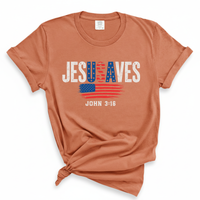Load image into Gallery viewer, Jesus Saves - America Patriotic Comfort Colors Tee