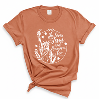 Load image into Gallery viewer, She Loves Jesus And America Too - Comfort Colors Women's Tee