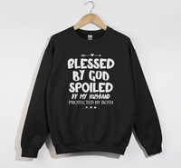 Load image into Gallery viewer, Blessed By God, Spoiled By My Husband - Wife Sweatshirt
