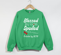 Load image into Gallery viewer, Blessed By God, Spoiled By My Husband - Wife Sweatshirt
