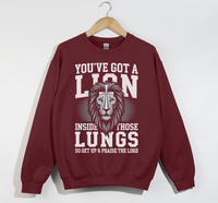 Load image into Gallery viewer, You&#39;ve Got A Lion Inside Those Lungs - Christian Sweatshirt
