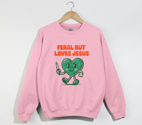 Load image into Gallery viewer, Feral But Loves Jesus - Christian Sweatshirt

