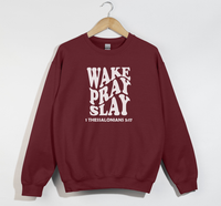 Load image into Gallery viewer, Wake Pray Slay - Christian Sweatshirt
