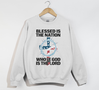 Load image into Gallery viewer, Blessed Is The Nation Whose God Is The Lord - Christian Sweatshirt