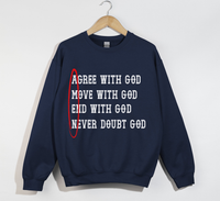 Load image into Gallery viewer, AMEN: Agree, Move, End, Never Doubt God - Christian Sweatshirt

