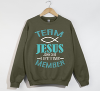 Load image into Gallery viewer, Team Jesus, Lifetime Member - Christian Sweatshirt