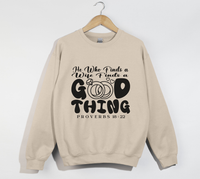 Load image into Gallery viewer, He Who Finds A Wife, Finds A Good Thing - Sweatshirt
