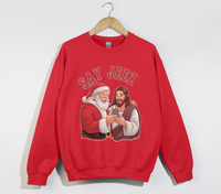 Load image into Gallery viewer, Say Jeez! - Funny Christmas Sweatshirt