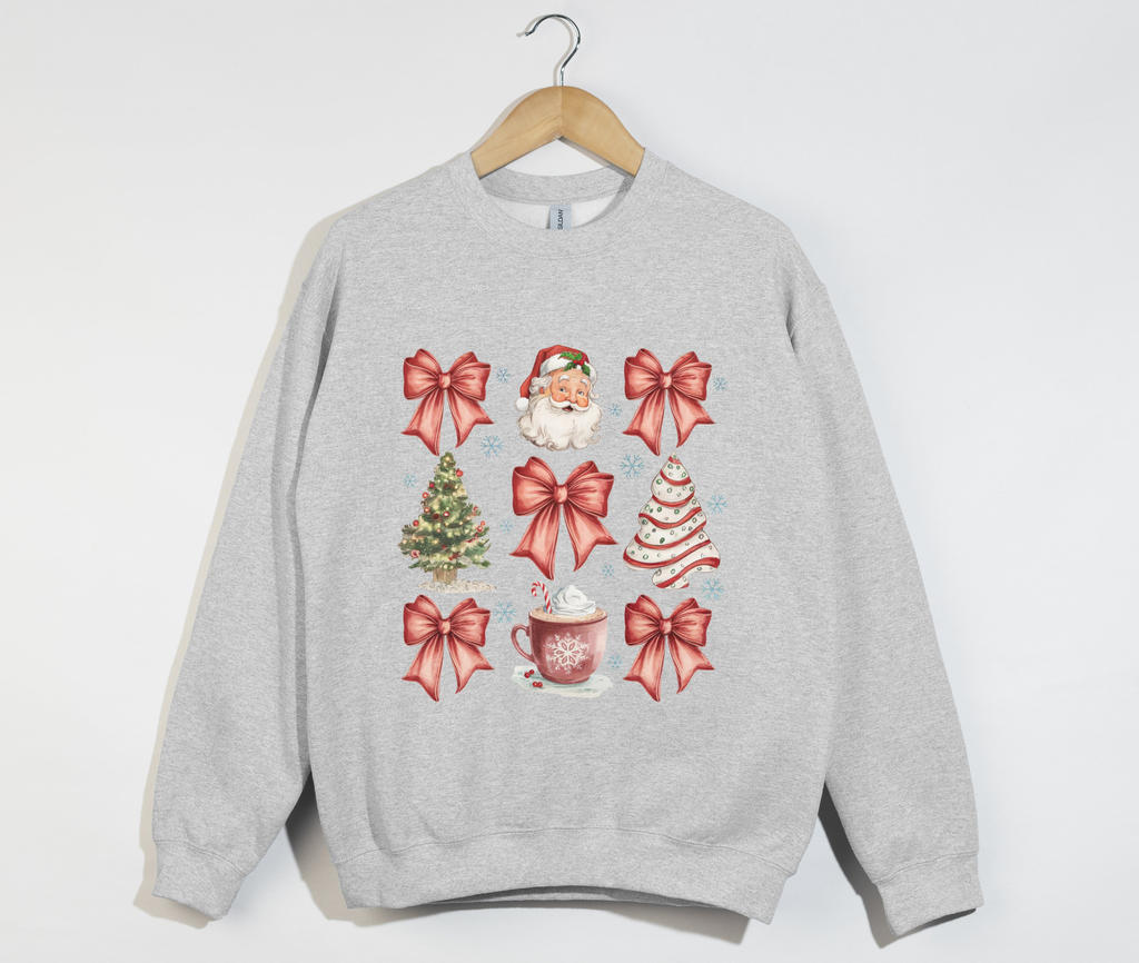 Coquette Christmas Bows - Holiday Sweatshirt