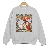 Load image into Gallery viewer, Jesus Lamb Boop Sweatshirt - Luke 15 Bible Verse Shirt, Retro Floral Religious Sweater