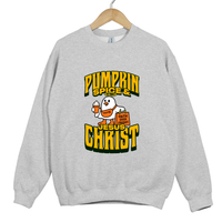 Load image into Gallery viewer, Pumpkin Spice and Jesus Christ - Christian Fall Sweatshirt