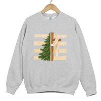 Load image into Gallery viewer, Christian Christmas Holiday Sweatshirt - Christmas Tree and Cross Shirt