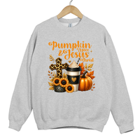 Load image into Gallery viewer, Pumpkin Spice and Jesus Christ Sweatshirt - Christian Fall Shirt