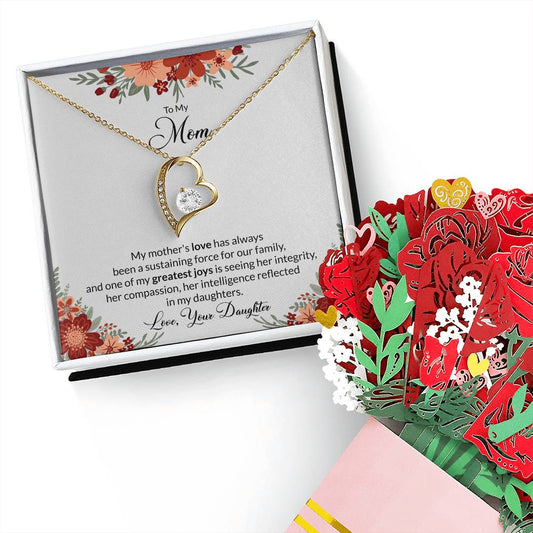 To My Mom Forever Love Necklace & Sweetest Devotion Bouquet Bundle