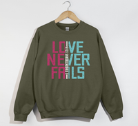 Load image into Gallery viewer, Love Never Fails - Christian Sweatshirt
