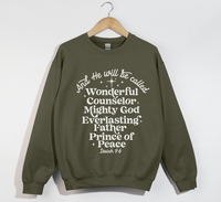 Load image into Gallery viewer, Wonderful Counselor The Prince of Peace - Isaiah 9:6 Sweatshirt
