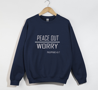 Load image into Gallery viewer, Peace Out Worry - Christian Sweatshirt
